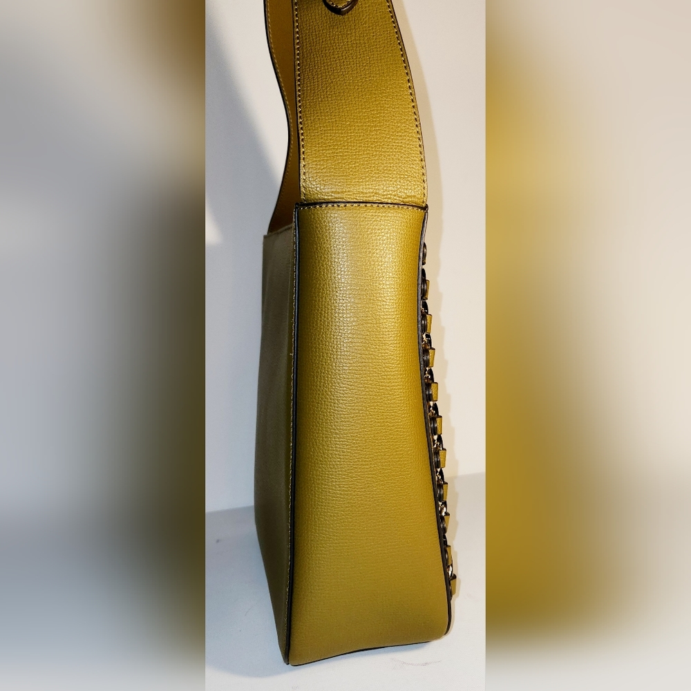 Henri bendel Green tan military shoulder bag crossbody with a bendel wallet - Picture 4 of 11